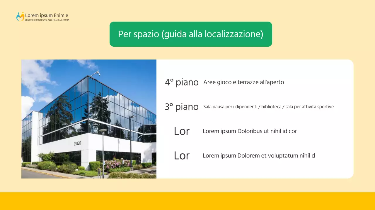 Una semplice guida gialla e verde di supporto alla casa