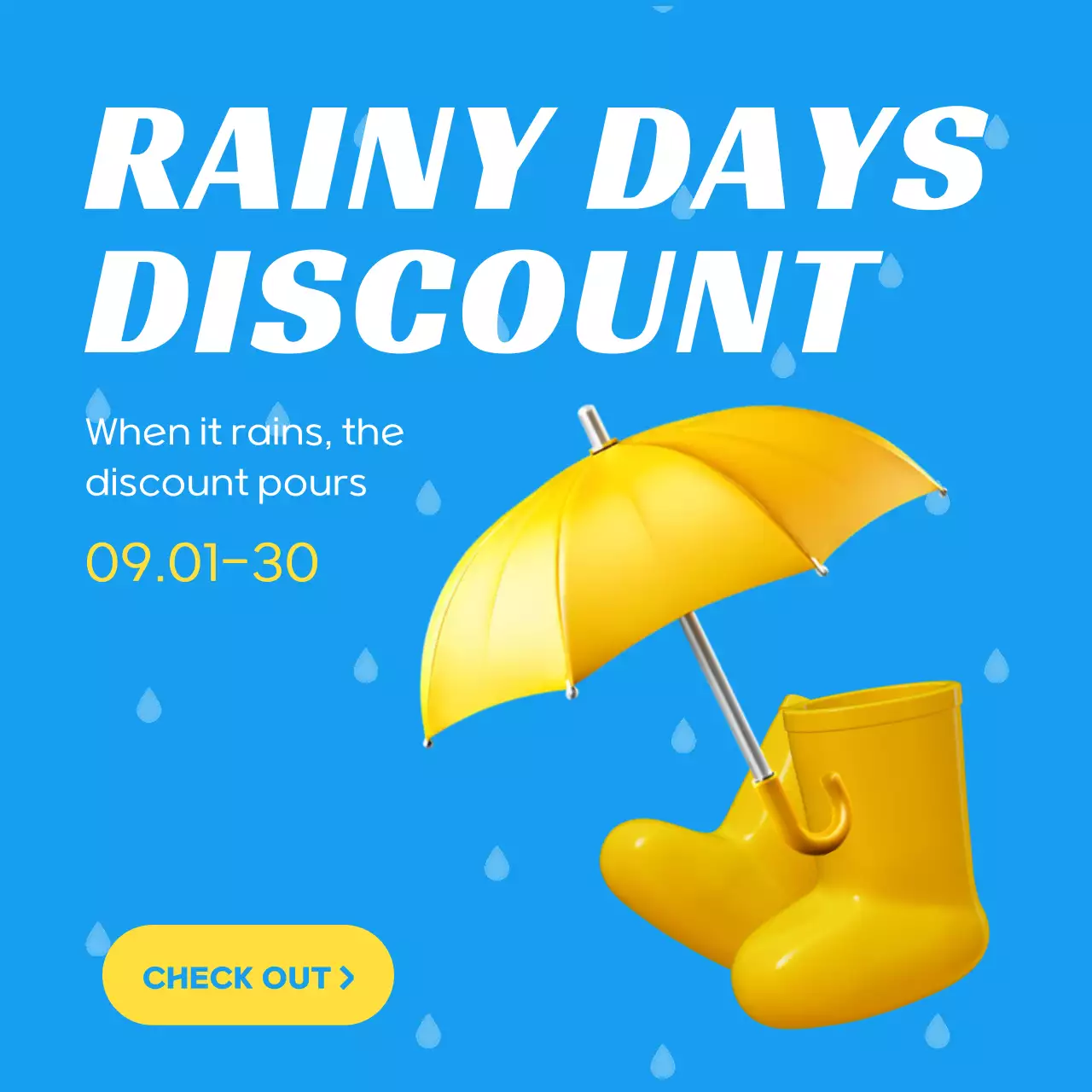 Blue Trendy Discount Promotion Social Media Post