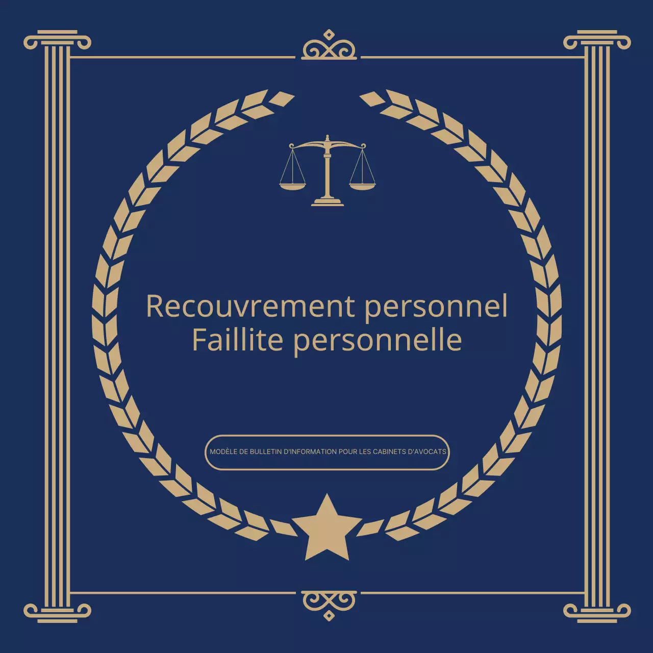 Promouvoir un cabinet d'avocats de classe en bleu marine et or