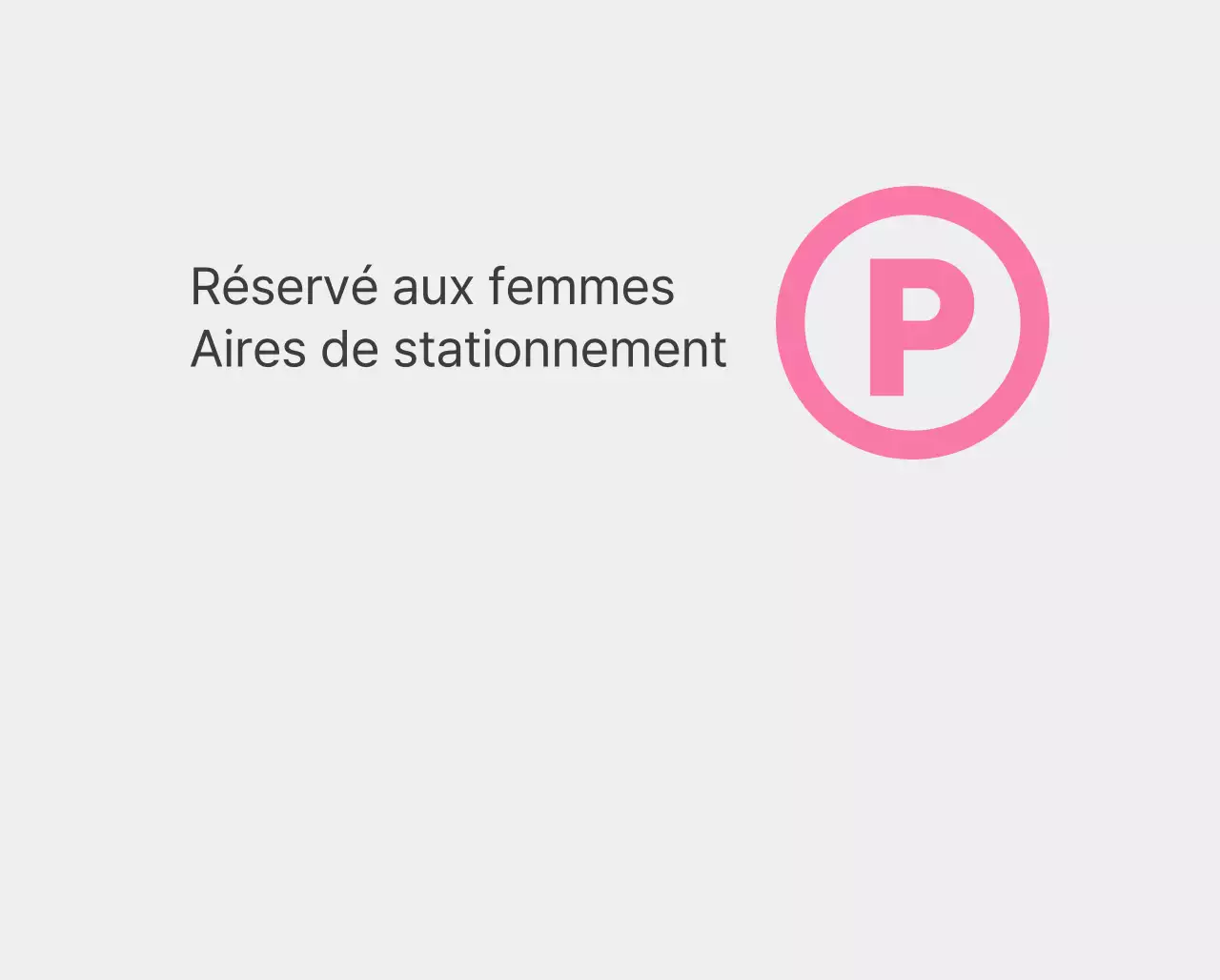 Places de parking roses réservées aux femmes