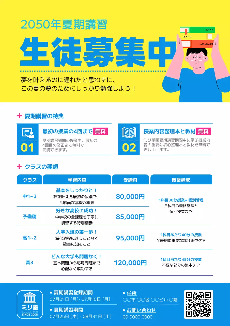 黄色 ポップ 教育 ポスター