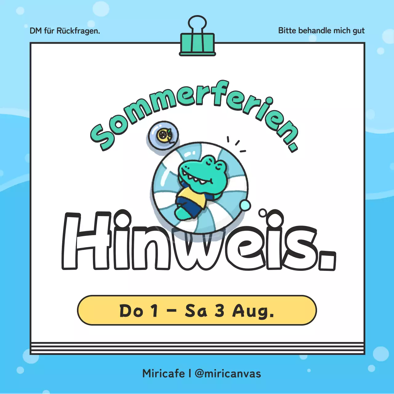 Hübsche grüne und blaue Sommerferien