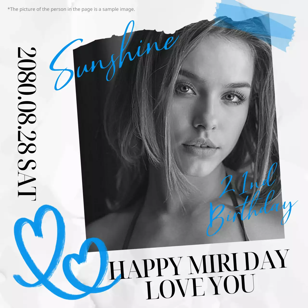 Black Modern Birthday Invitation Social Media Post