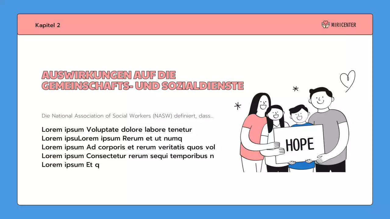 Eine niedliche blaue und rosafarbene Einführung in den Zivildienst