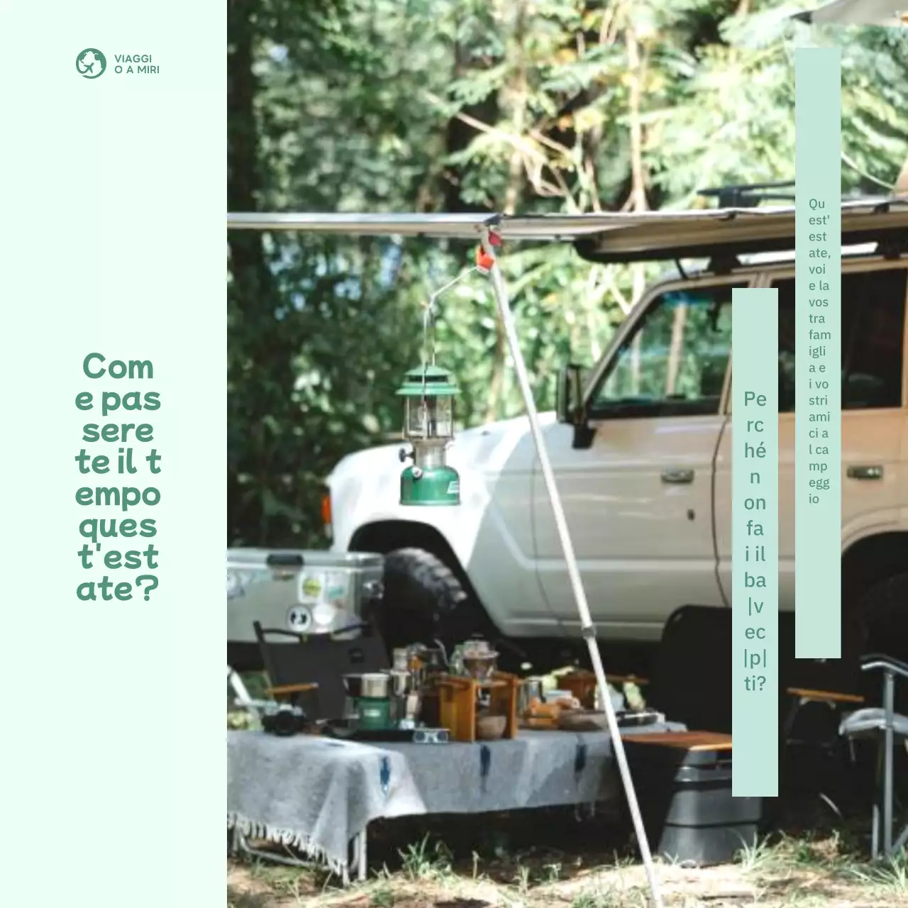 Annunci PR di prodotti da viaggio semplici in verde e kaki.