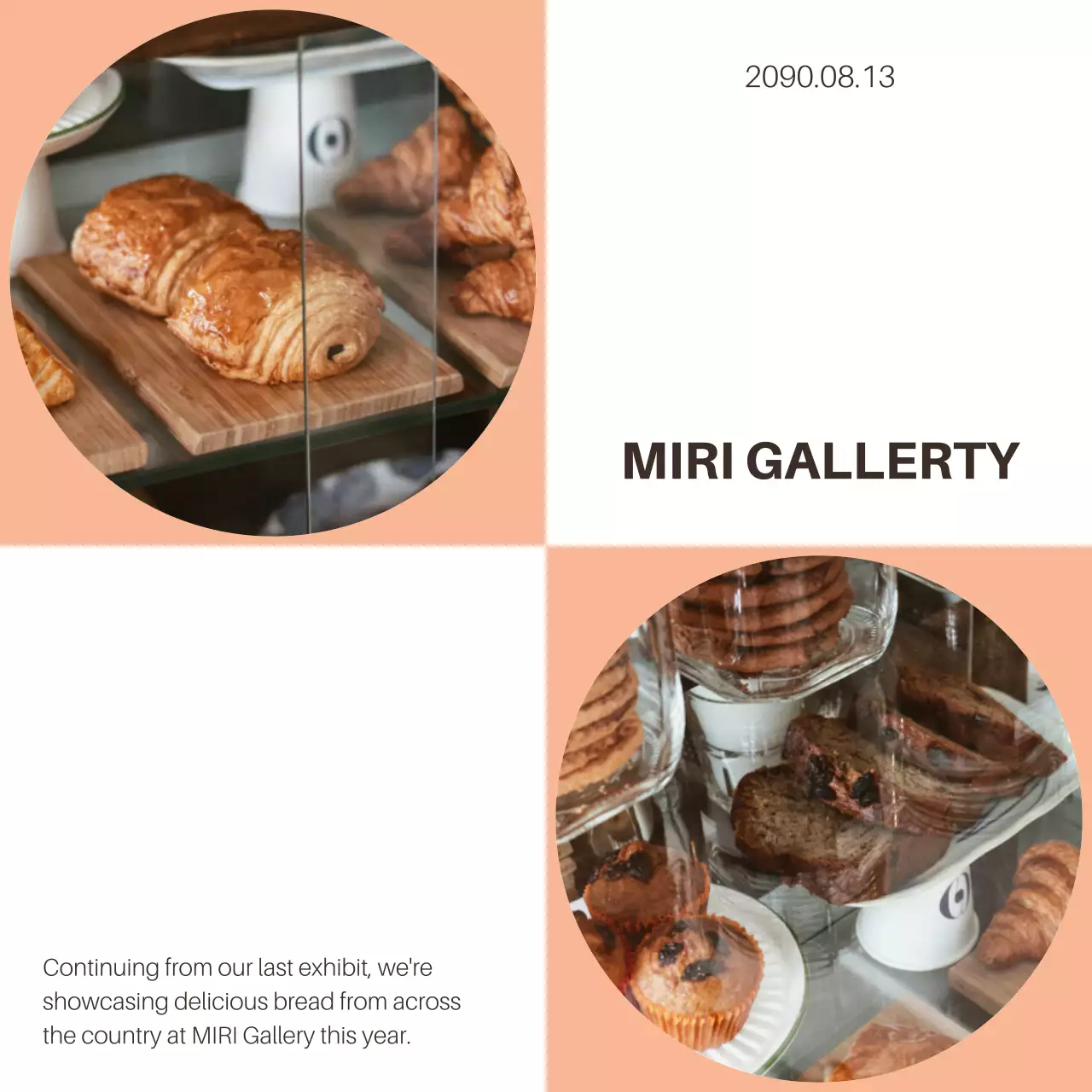 Peach Modern Bakery Exhibition Social Media Post