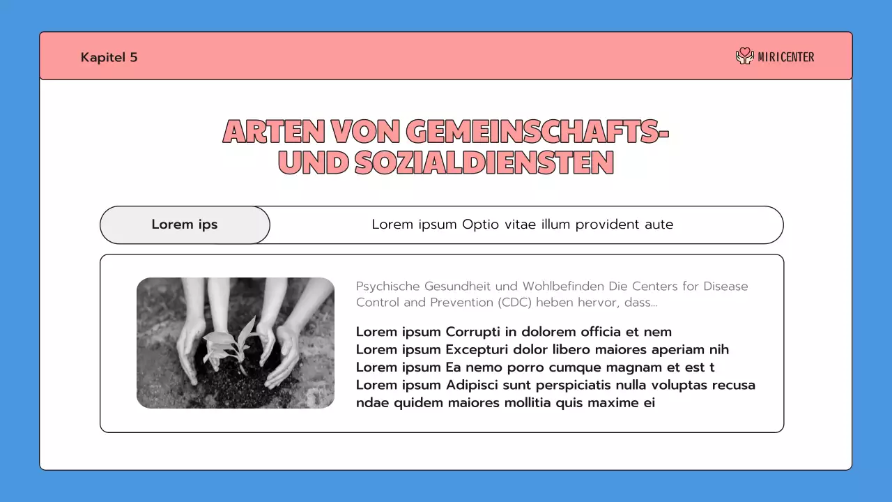 Eine niedliche blaue und rosafarbene Einführung in den Zivildienst