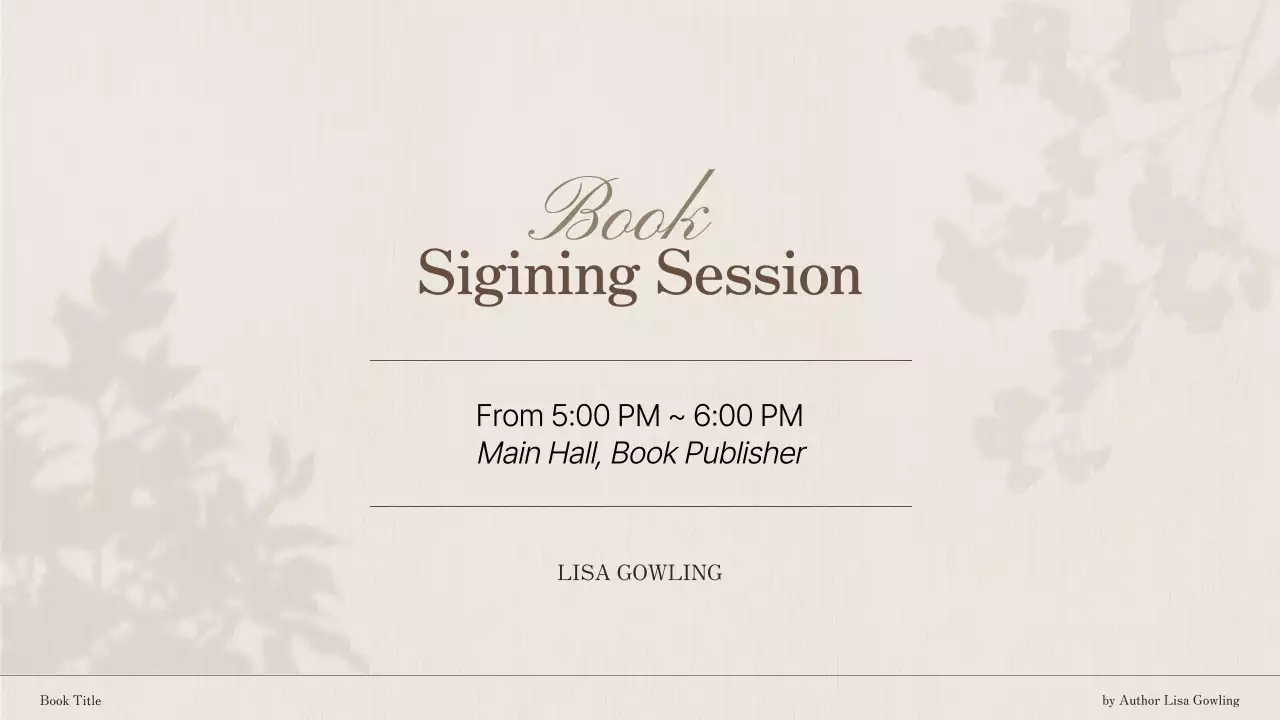 Beige Elegant Book Event Presentation