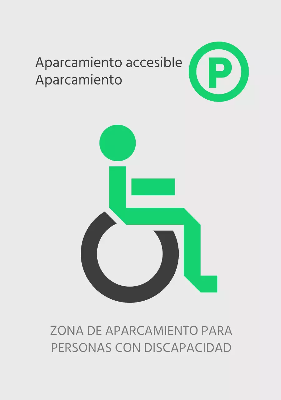 Plazas de aparcamiento accesibles verdes