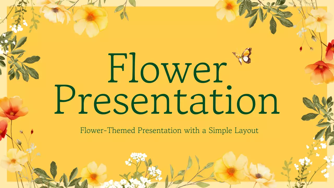 노란색 꽃 꽃 프레젠테이션