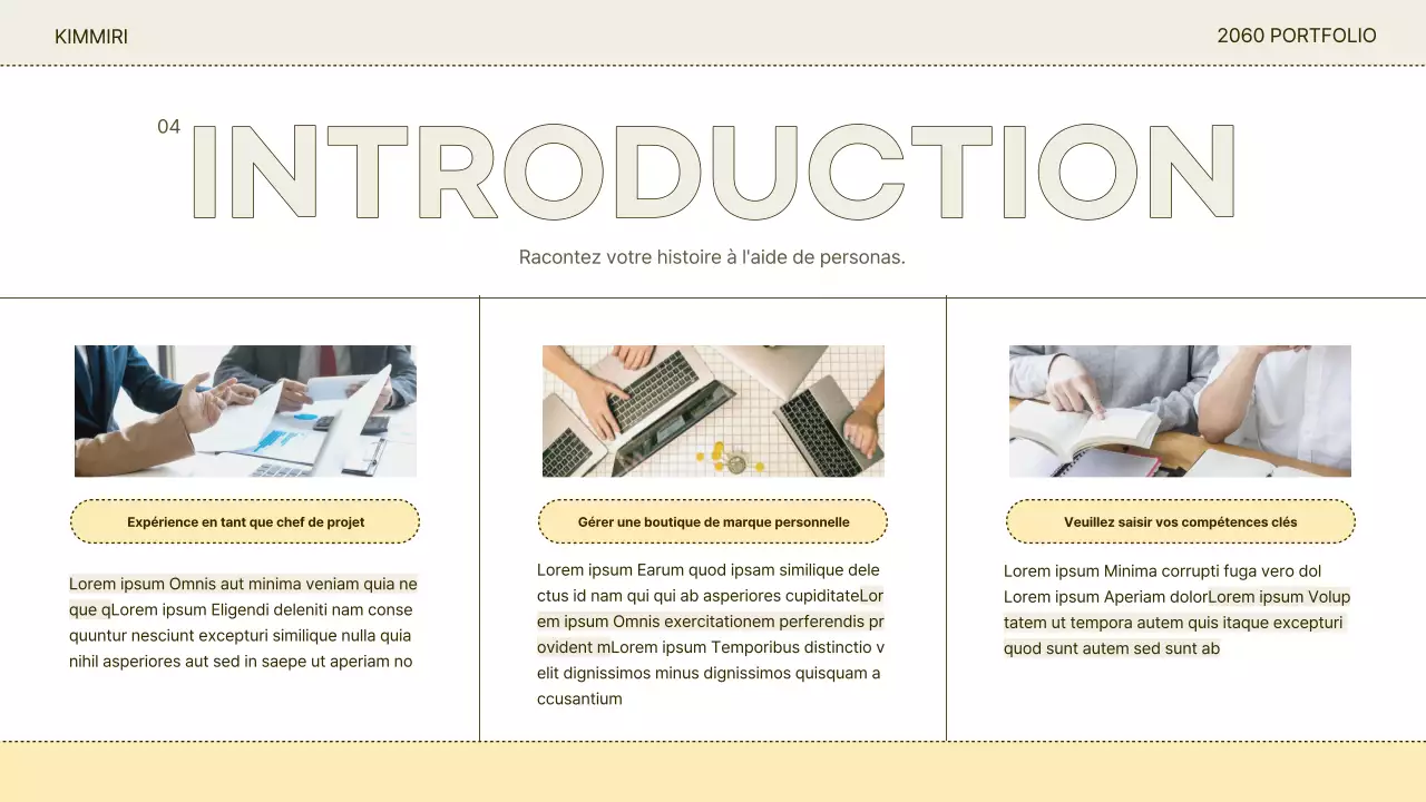 Abstrait et beige Portefeuille simple et facile à présenter