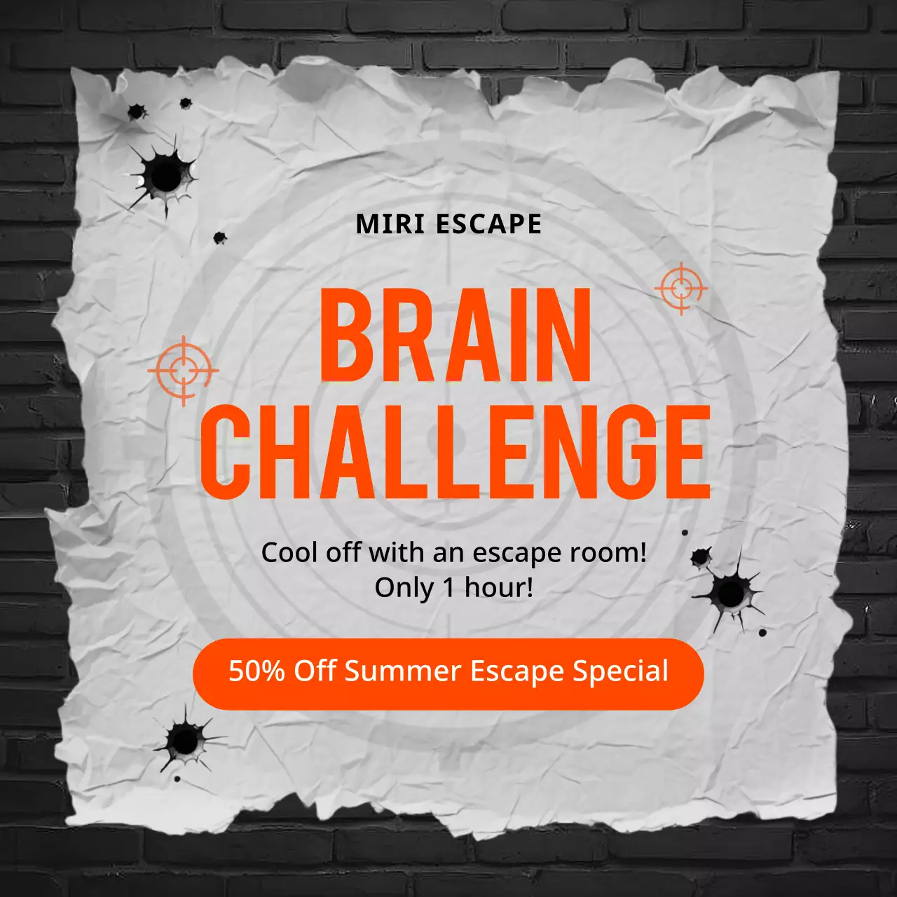 Orange Rustic Escape Promotion Social Media Post