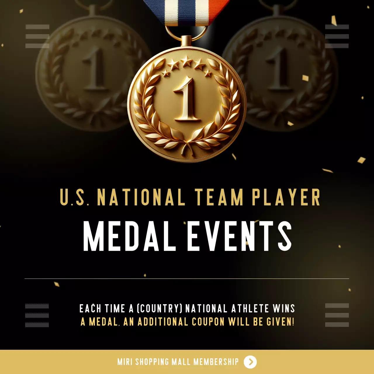 Promote your event with a modern medallion origin event in yellow and black