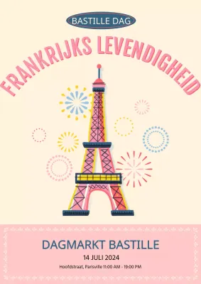 Een roze en schattige aankondiging voor Revolutionaire Dag