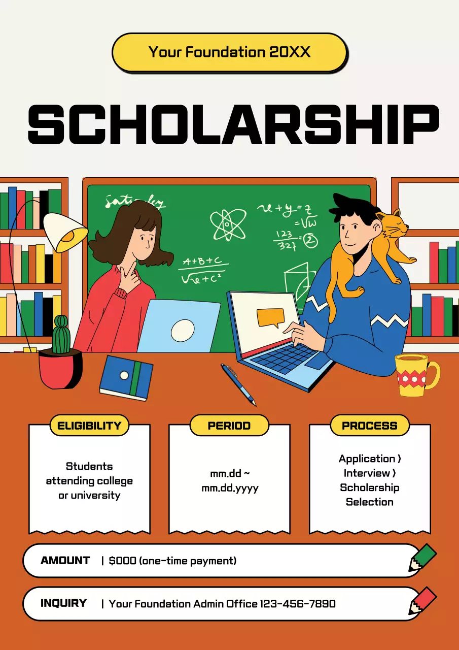 Colorful Modern Scholarship Announcement Poster
