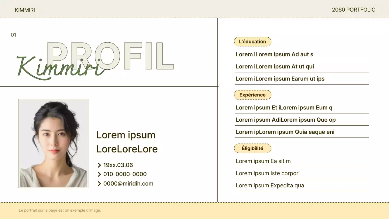 Abstrait et beige Portefeuille simple et facile à présenter