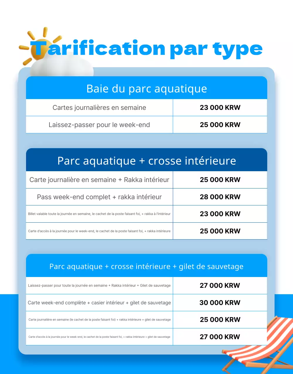 Publicité pour un magasin de loisirs avec des accents bleus et jaunes