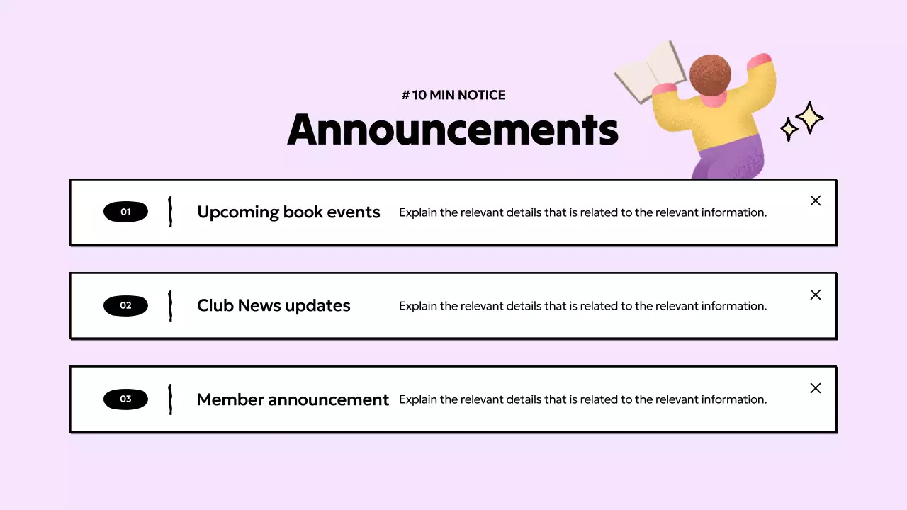 Colorful Minimal Reading Agenda Presentation