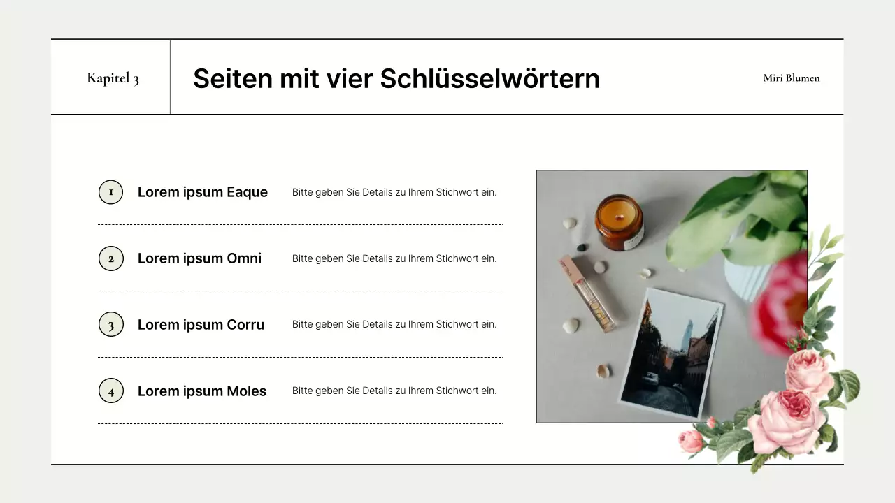 Eine einfache Markeneinführung mit grünen Rosen