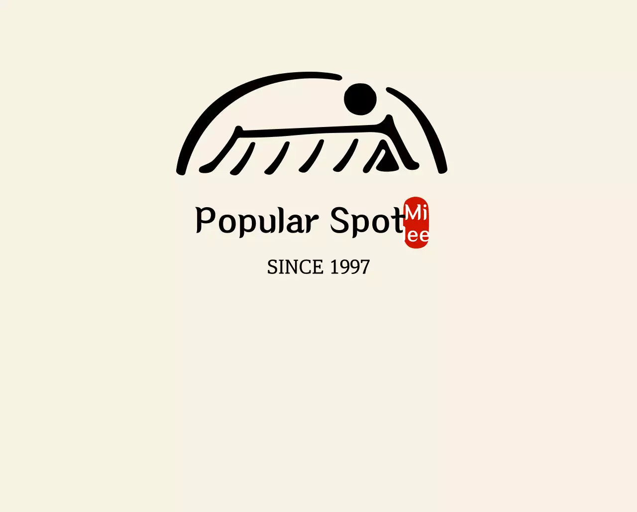 Logo restoran Korea yang rapi dan petunjuk parkir