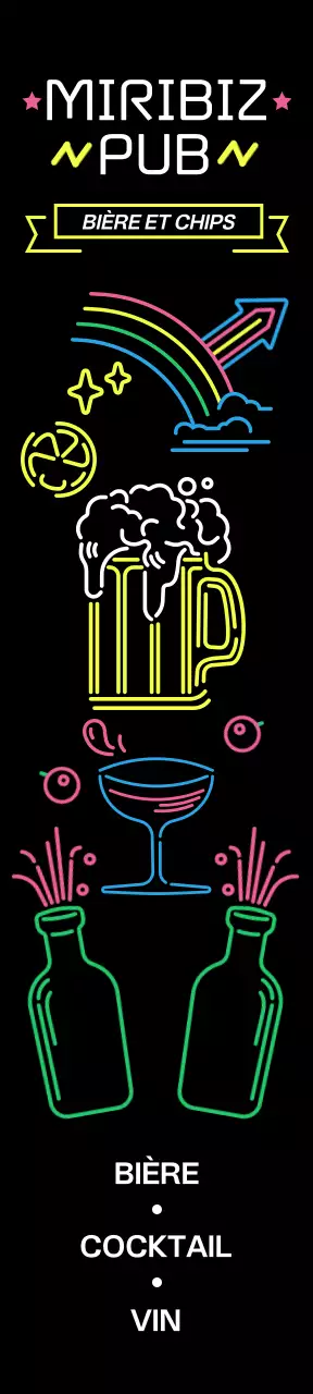 Un pub plein d'enseignes lumineuses