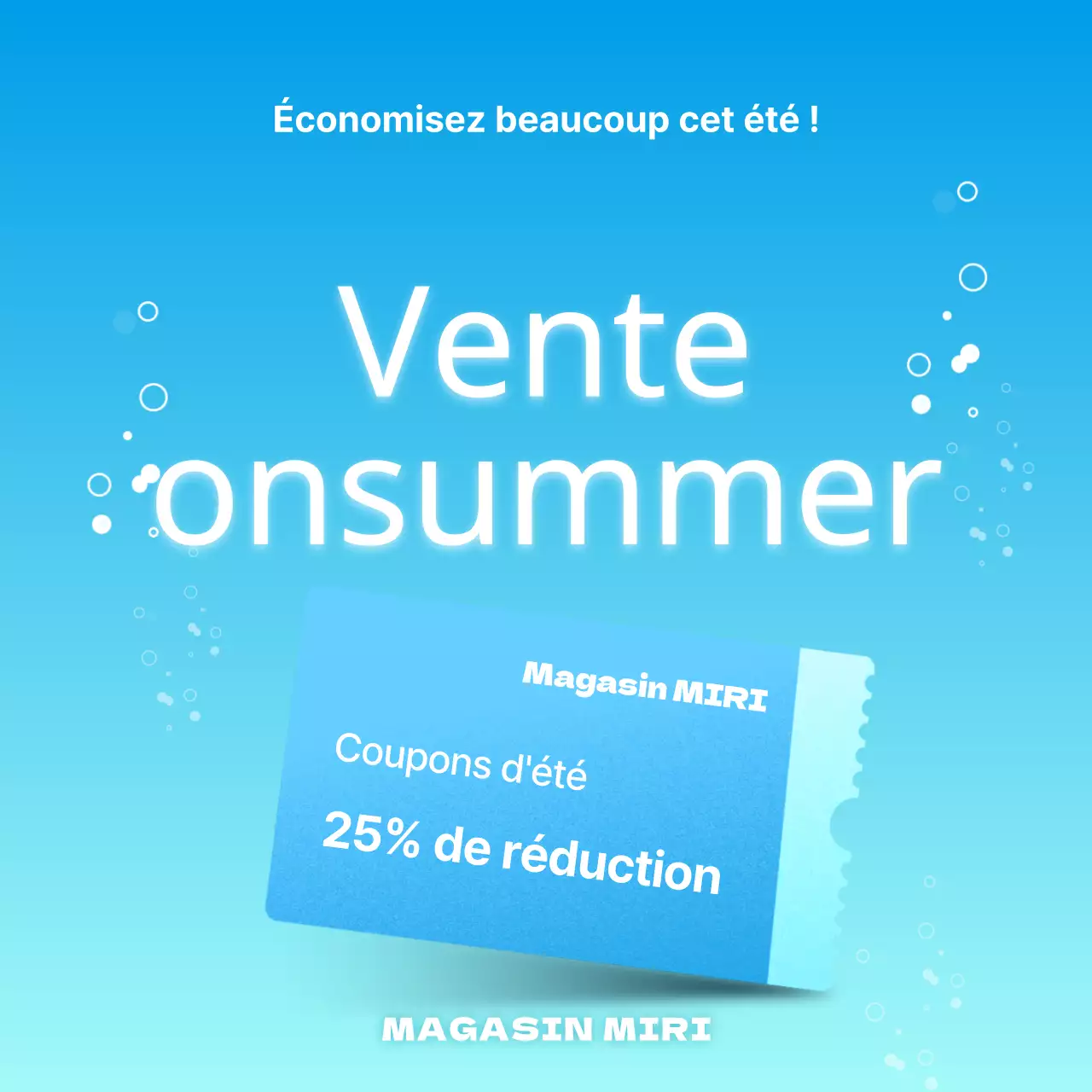Promouvoir une vente d'été moderne en bleu clair et chartreuse