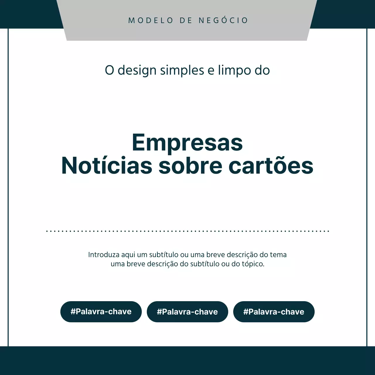 Uma carta de apresentação comercial simples em azul-marinho e cinzento