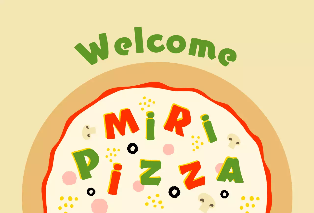 동그란 피자가게 피자모양 발매트