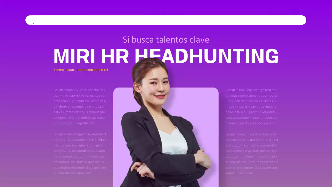 Propuesta moderna de Headhunting de RRHH en morado y blanco
