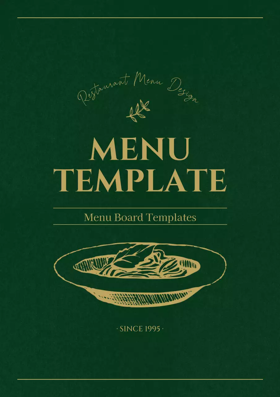 Green Classic Restaurant Menu Template Poster