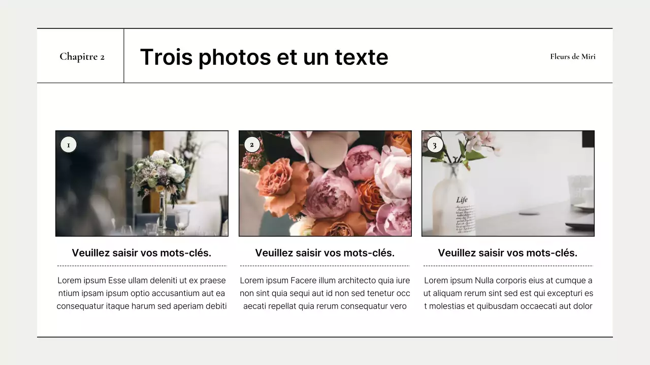 Une présentation simple de la marque avec des roses vertes