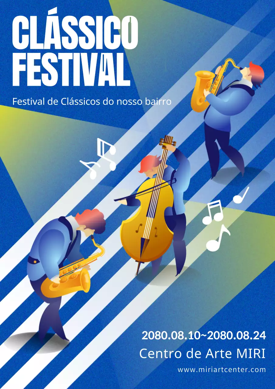 Promover o festival municipal de clássicos com um toque de azul e branco