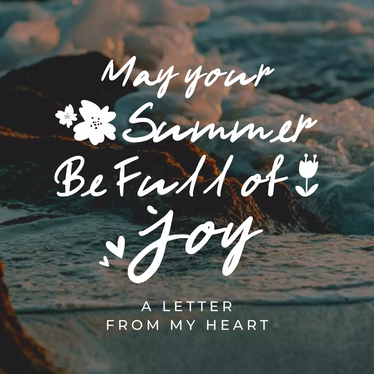 Teal Aesthetic Summer Letter Social Media Post