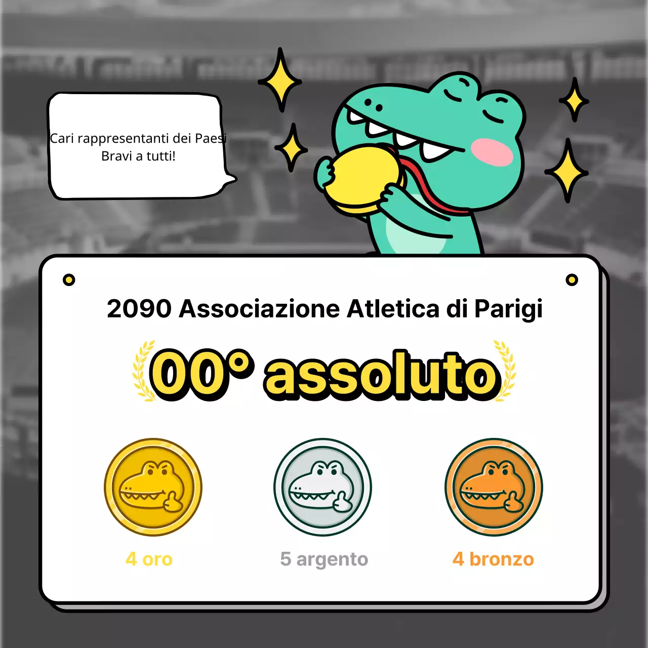 Promuovere medaglieri olimpici kitsch in menta e in bianco e nero