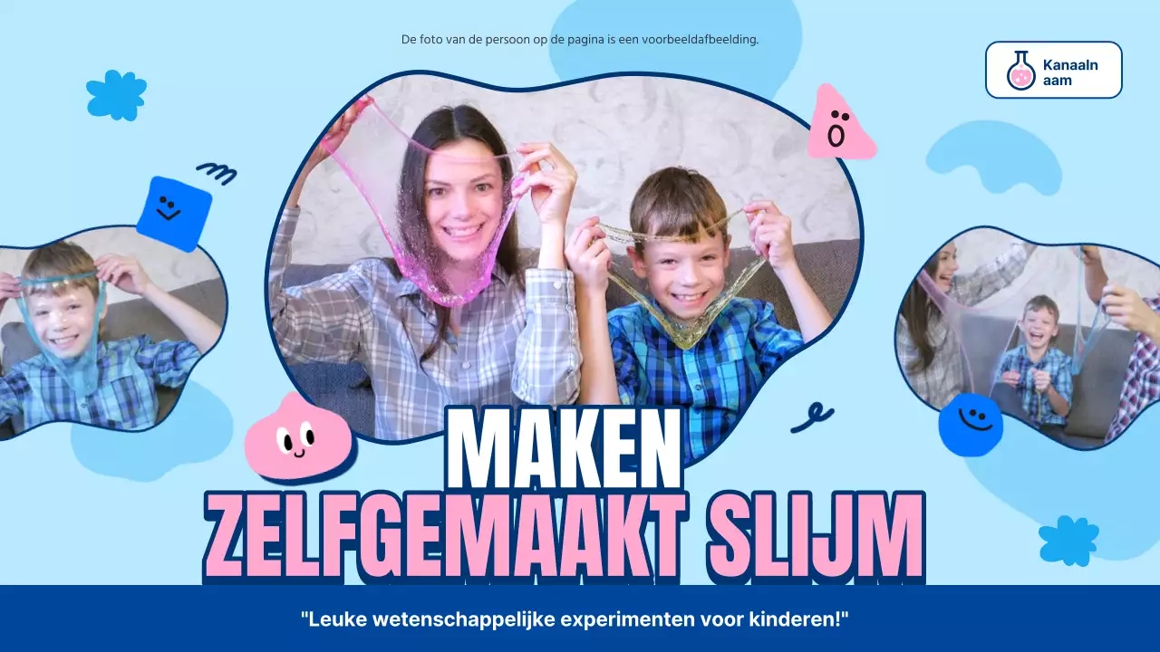 Blauw en Roze Schattig Zelfgemaakt Slijm Deksel
