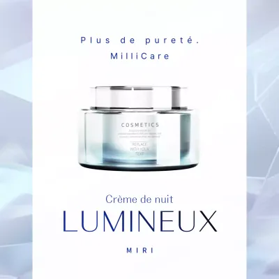Bleu et argent soins de la peau de luxe cosmétiques RP