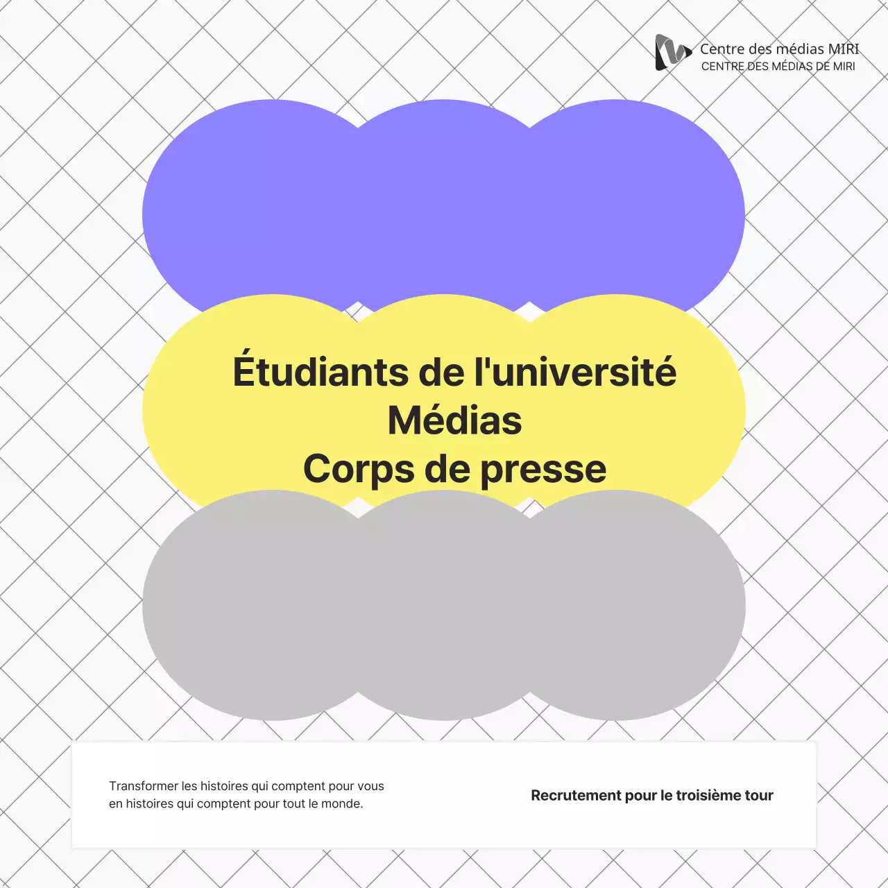 Un guide de recrutement kitsch en violet et jaune pour les universités