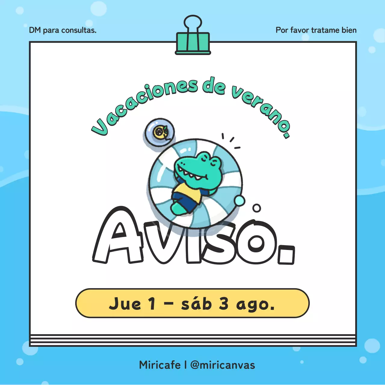 Bonitas vacaciones de verano en verde y azul