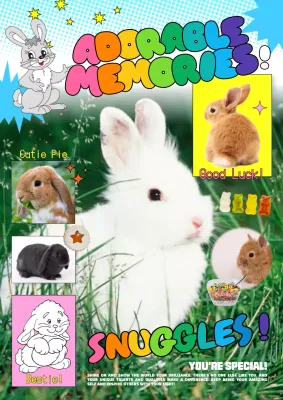 Colorful Comic Rabbit Invitation Poster