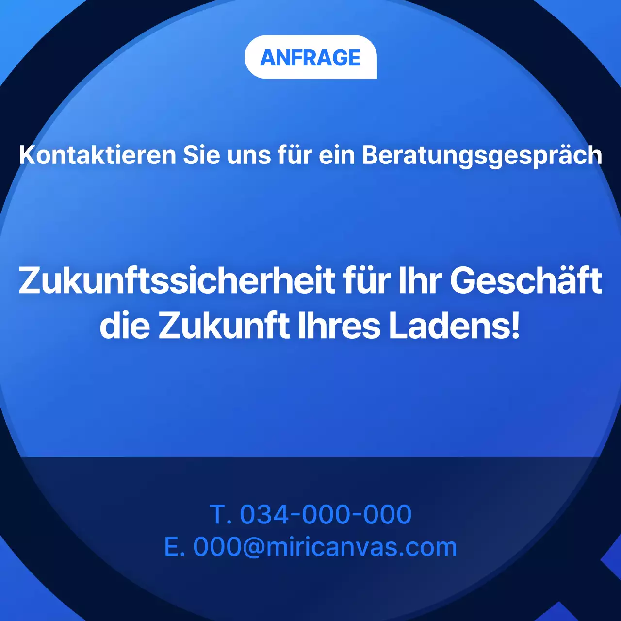 Einfache Marketinganzeige einer Social-Media-Agentur in Blau