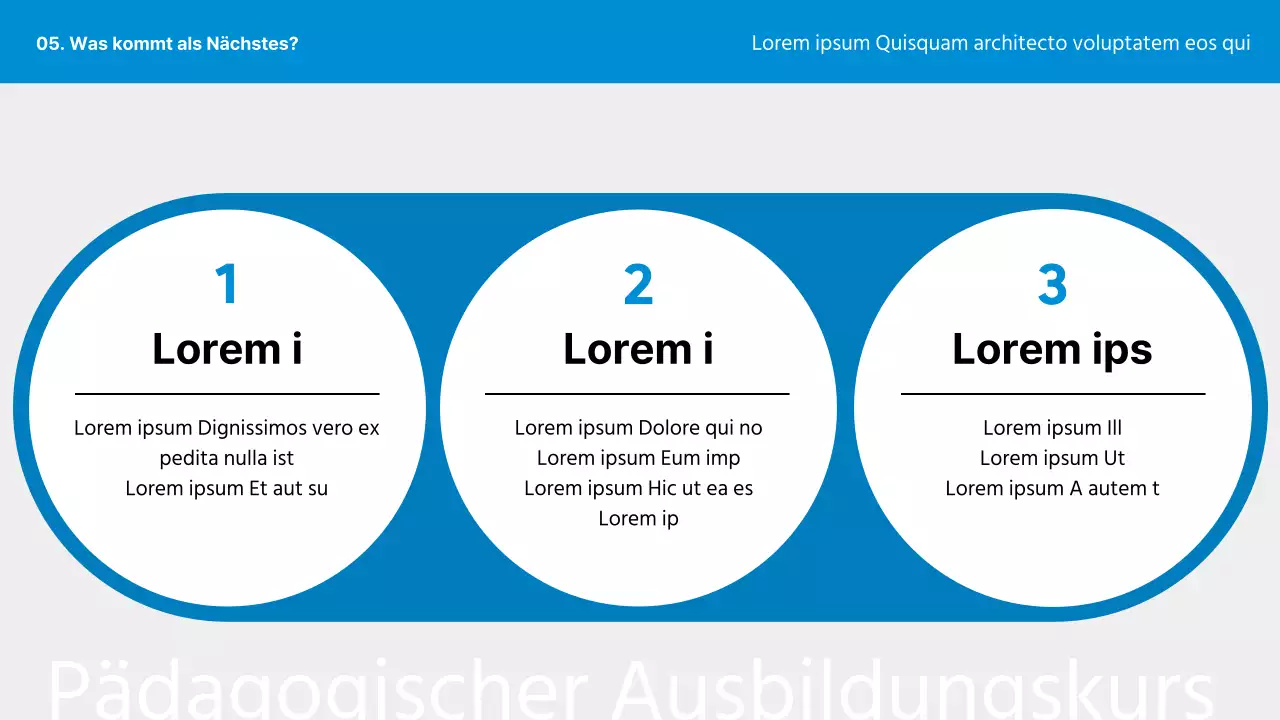 Ein einfaches blaues und graues Schulungsprogramm - Lehrplan