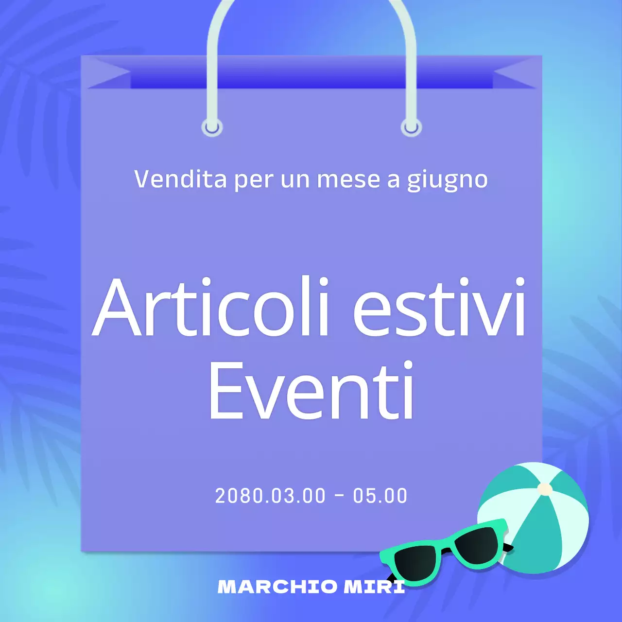 Promuovere una moderna vendita estiva in azzurro e chartreuse