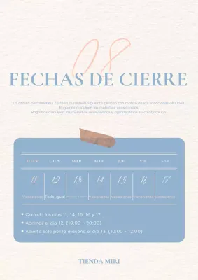 Un concepto tranquilo y sencillo Carta de vacaciones en azul