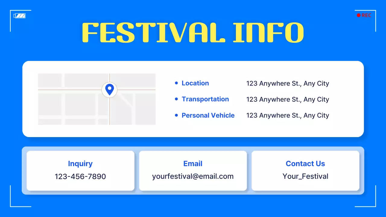 Blue Modern Summer Festival Announcement Presentation