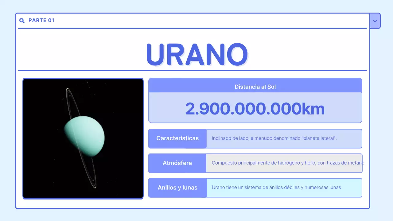 Un bonito recurso educativo en blanco y azul claro sobre el sistema solar