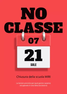 Un semplice avviso di chiusura della scuola in rosso e nero