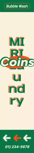 Poster cucian koin dalam gaya vintage Amerika