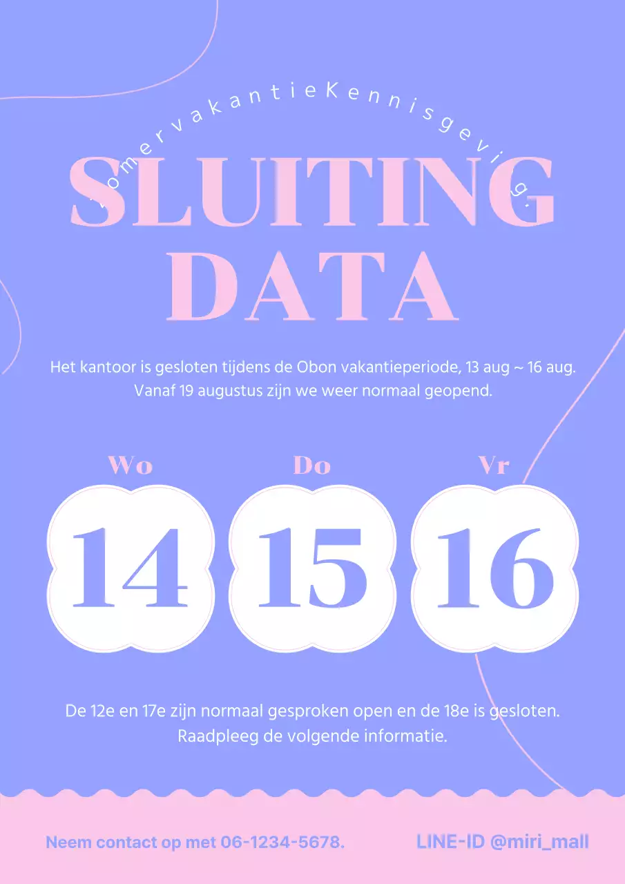 Een schattig concept vakantiebericht in mauve en roze