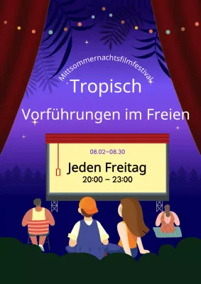 Förderung von Vorführungen im Freien mit einer einfachen tropischen Nacht in Lila