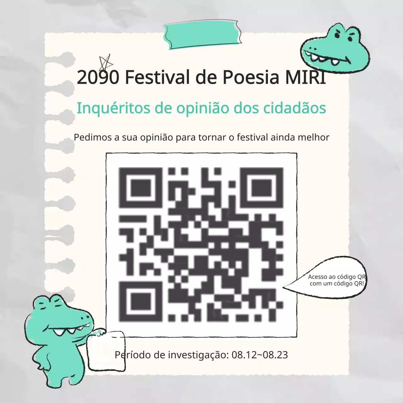 Inquérito aos cidadãos festivo e kitsch em tons de verde e branco